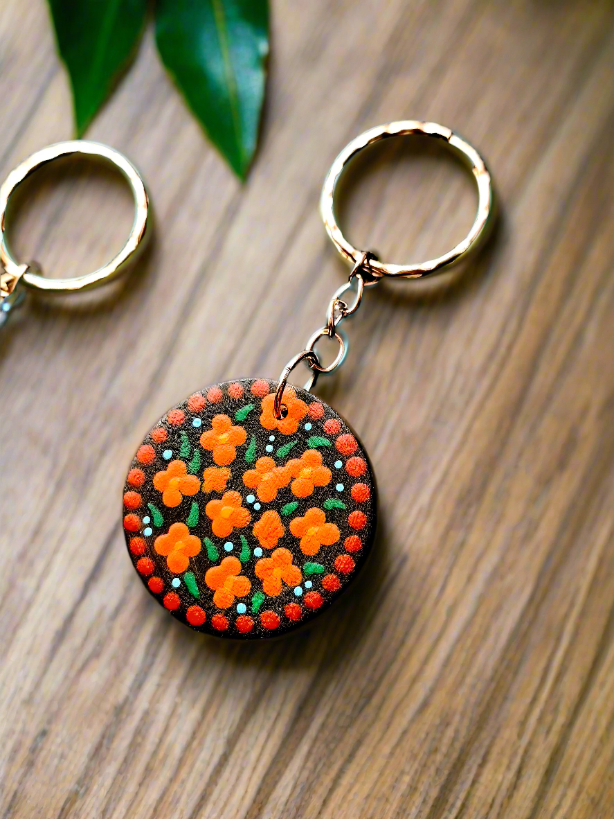 Porte-clés Fleurs colorées