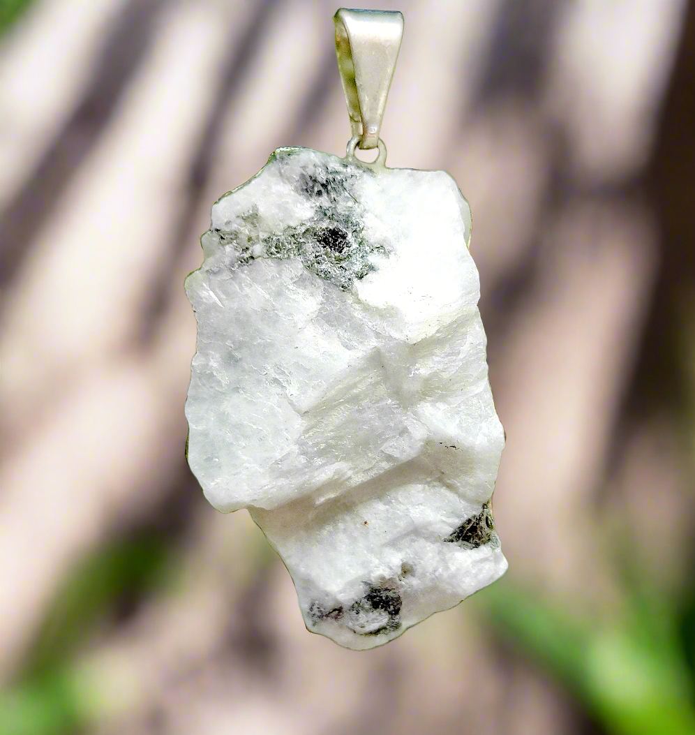 Pendentif "Douceur" Péristérite brute