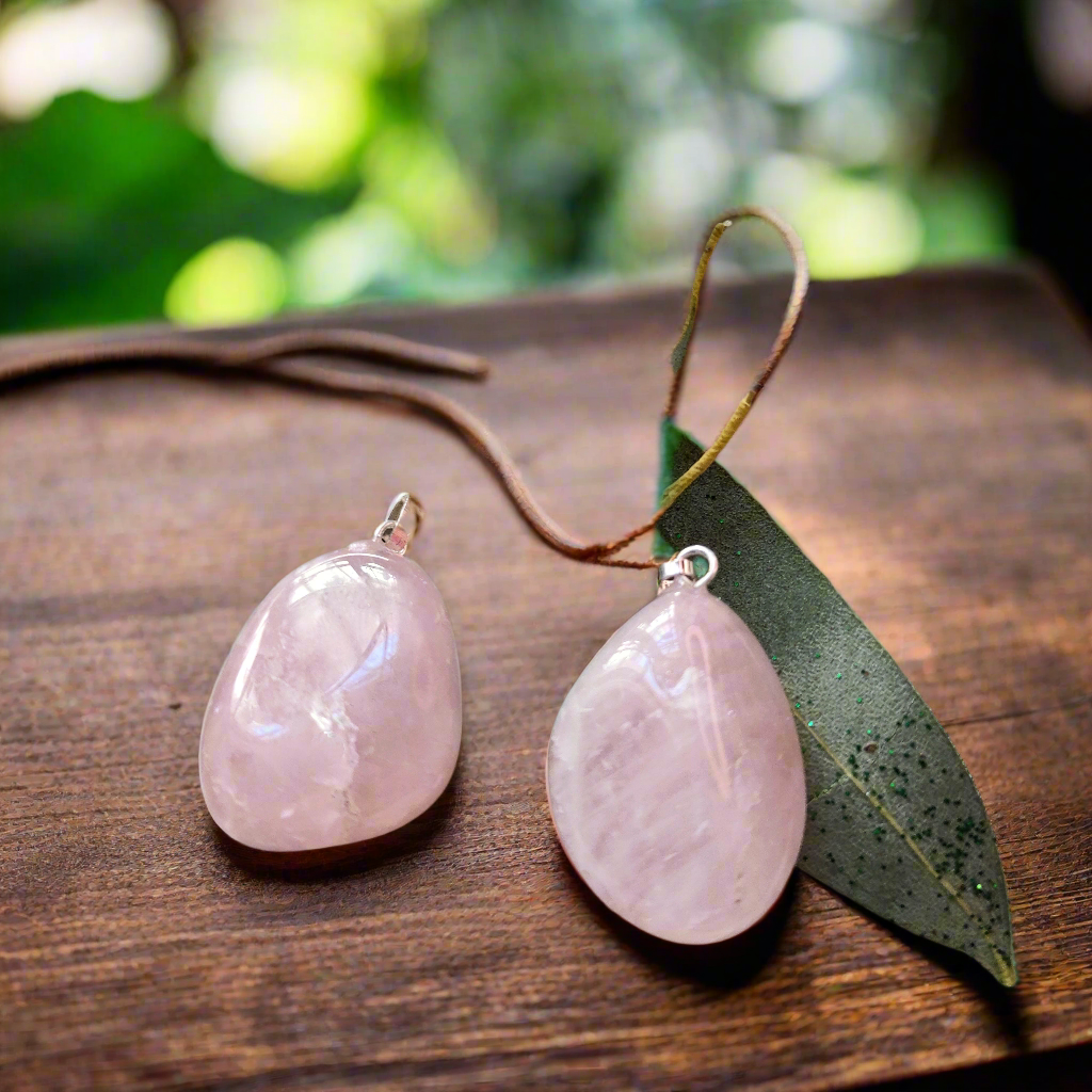 Pendentif "Amour" Quartz rose