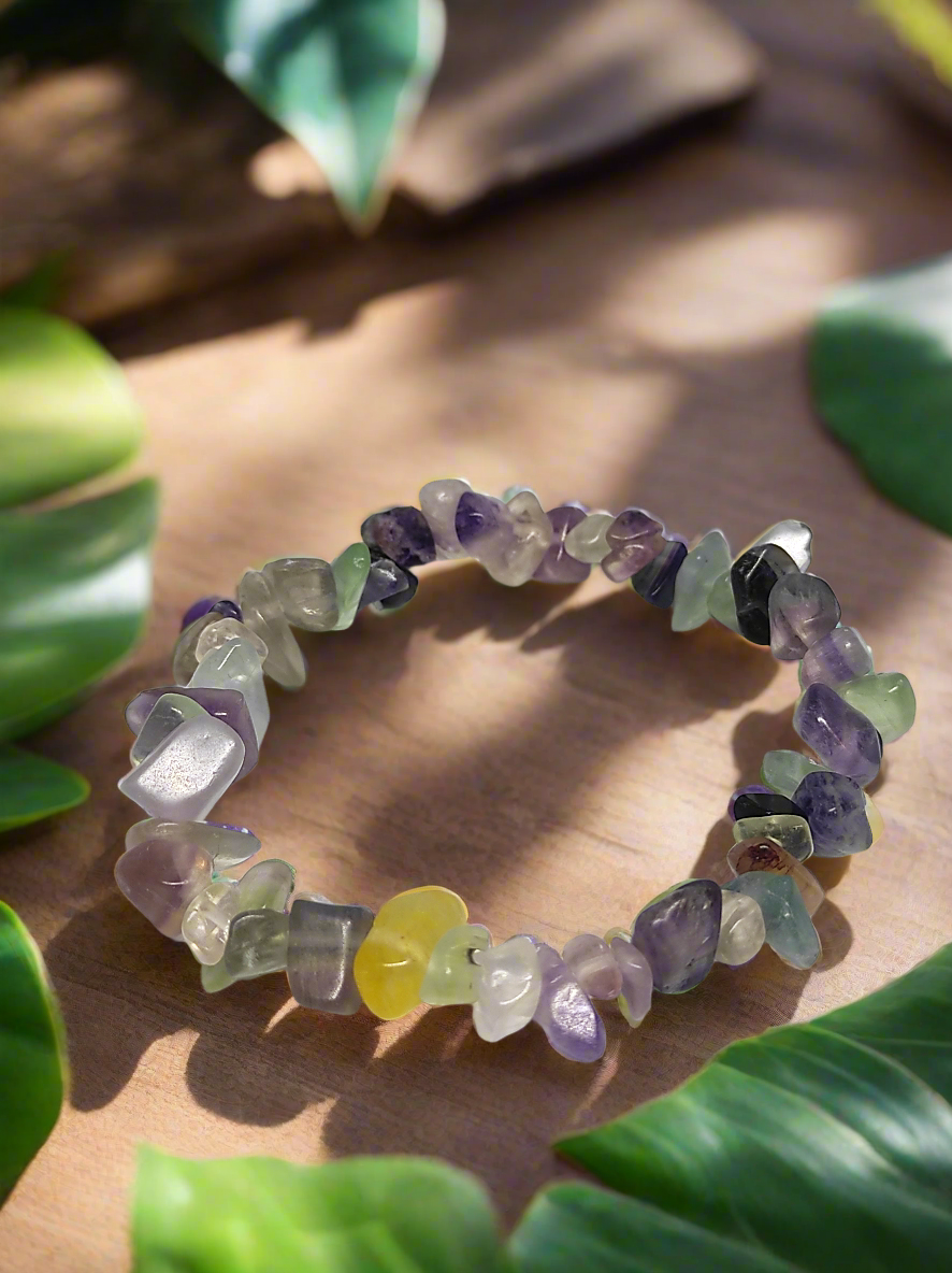 Bracelet baroque "Lucidité" Fluorite arc-en-ciel