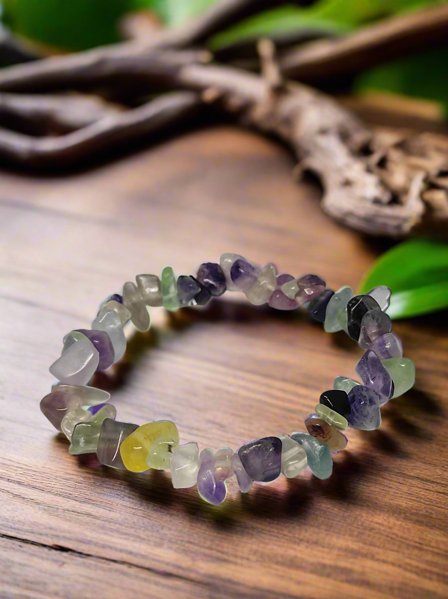 Bracelet baroque "Lucidité" Fluorite arc-en-ciel
