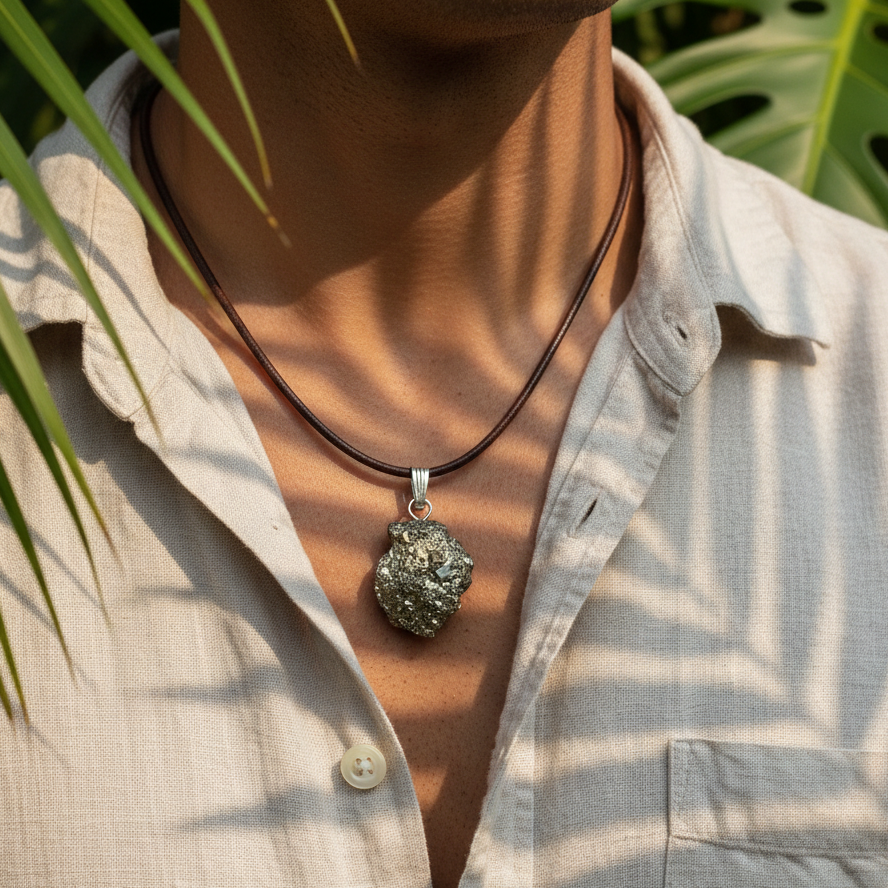Pendentif Réussite Pyrite brute