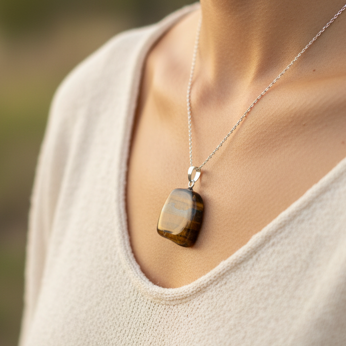 Pendentif Force Œil de tigre