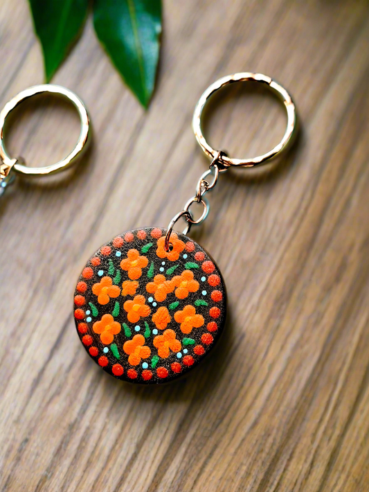 Porte-clés Fleurs colorées