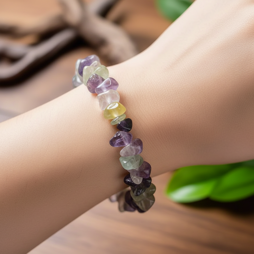 Bracelet baroque Lucidité Fluorite arc-en-ciel