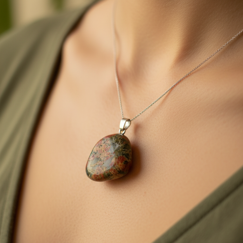 Pendentif Libération Unakite