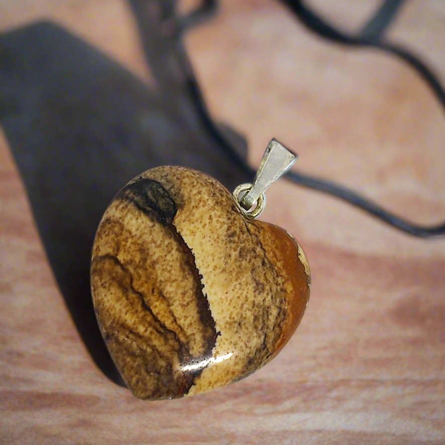 Pendentif cœur Apaisement Jaspe paysage