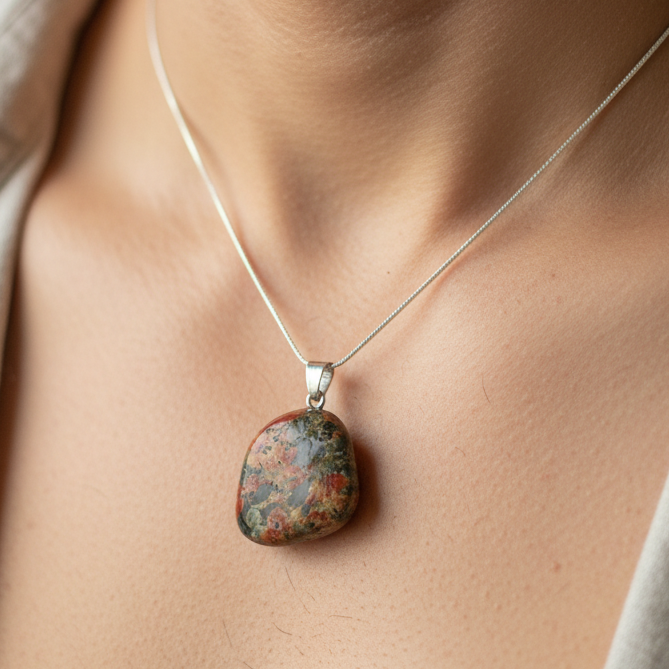 Pendentif Libération Unakite