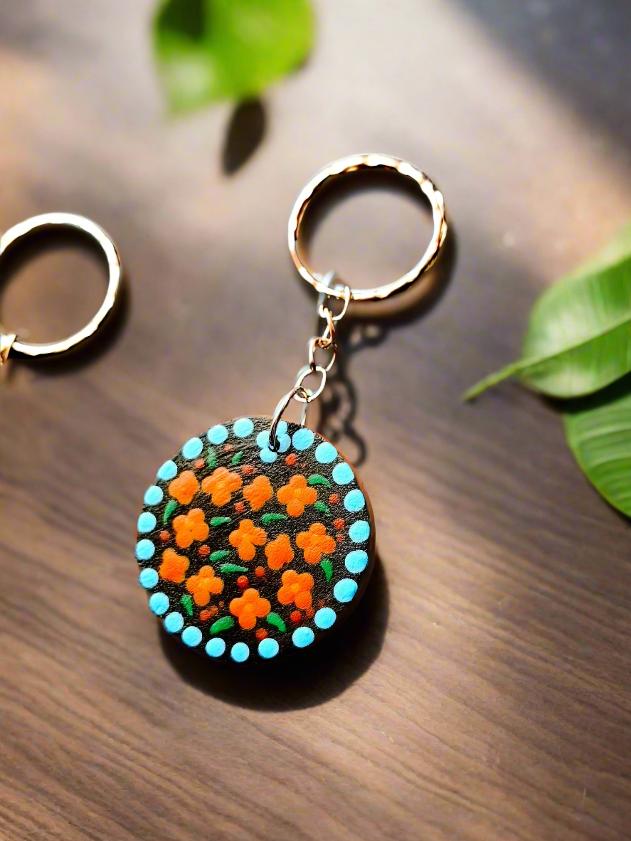 Porte-clés Fleurs colorées