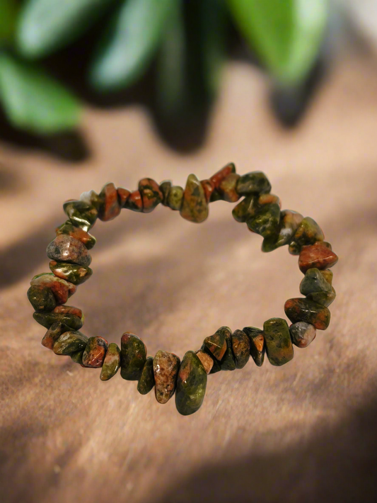 Bracelet baroque Libération Unakite