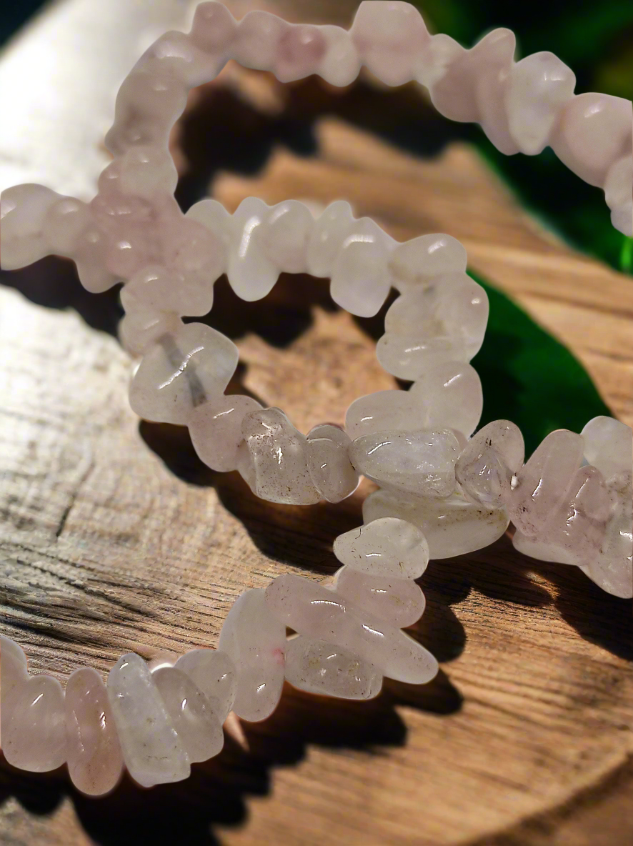 Bracelet baroque "Amour" Quartz rose
