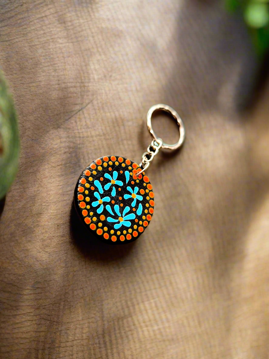 Porte-clés Fleurs colorées