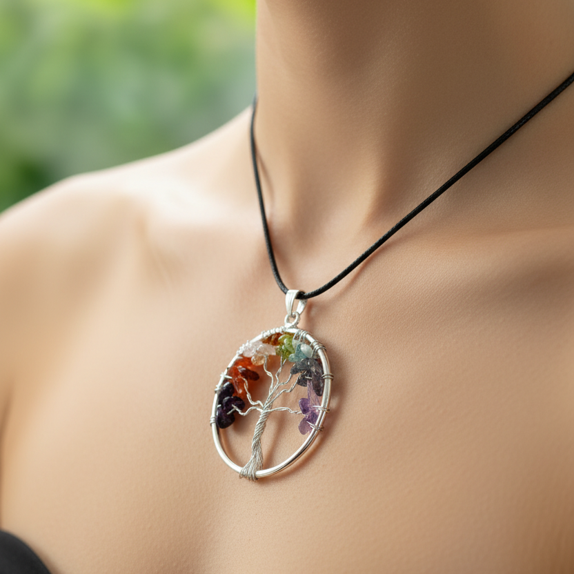 Tree of life chakra pendant