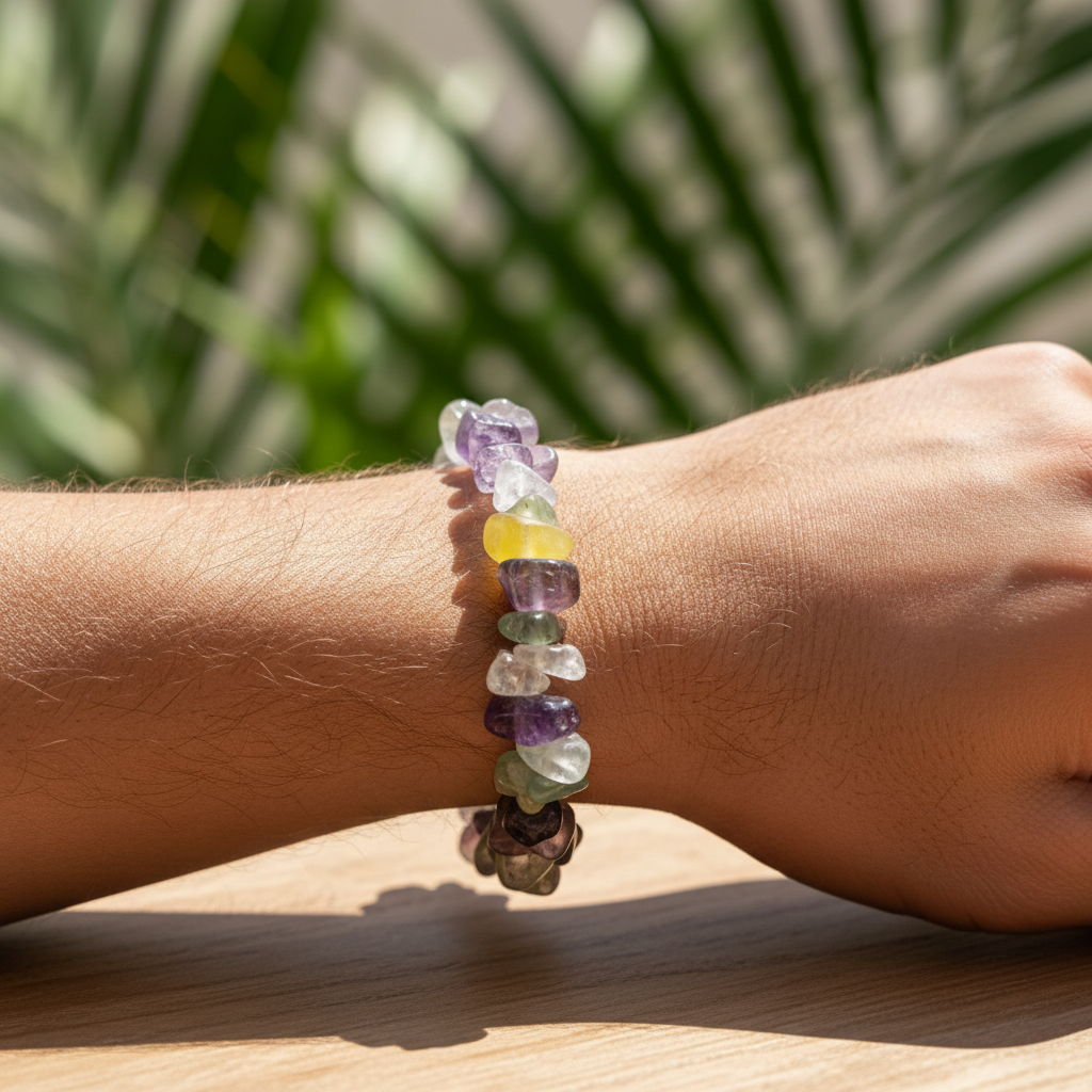 Bracelet baroque Lucidité Fluorite arc-en-ciel