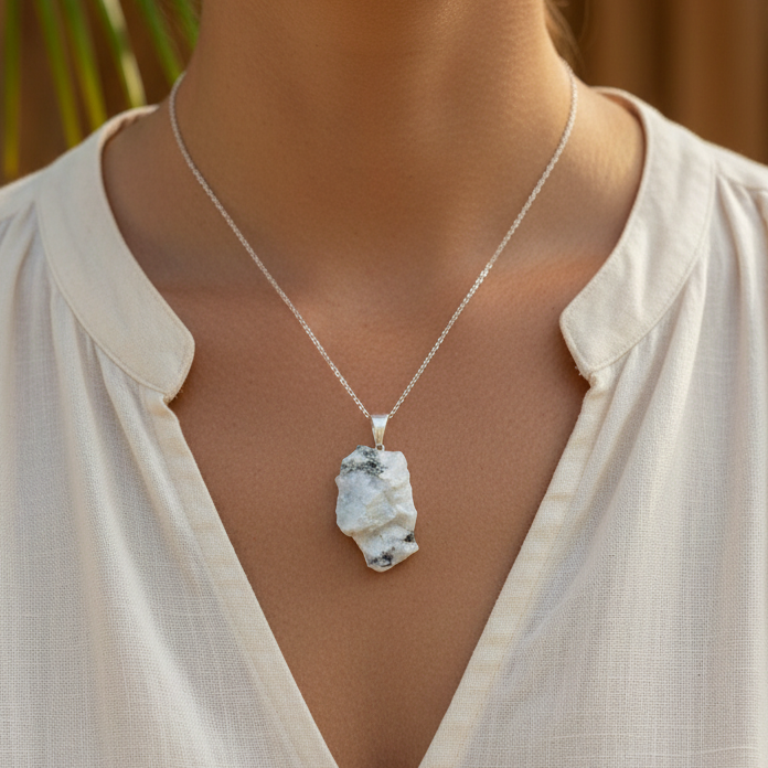 Pendentif Douceur Péristérite brute