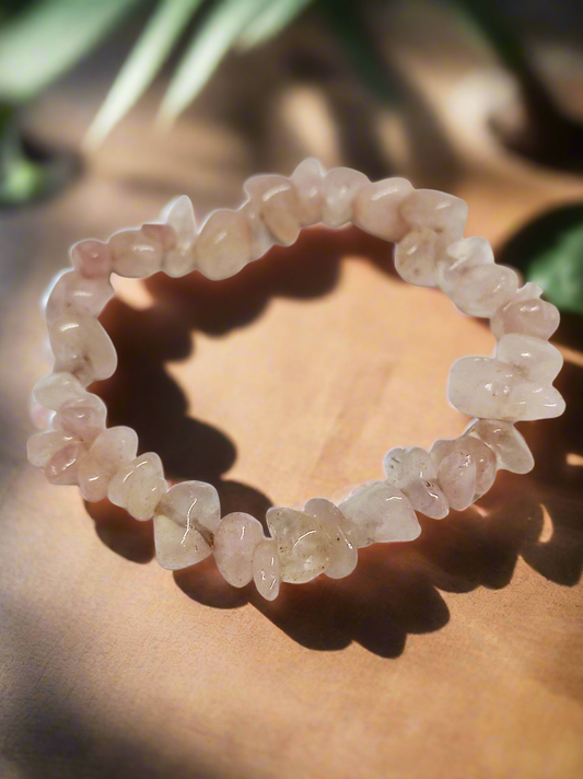 Bracelet baroque "Amour" Quartz rose