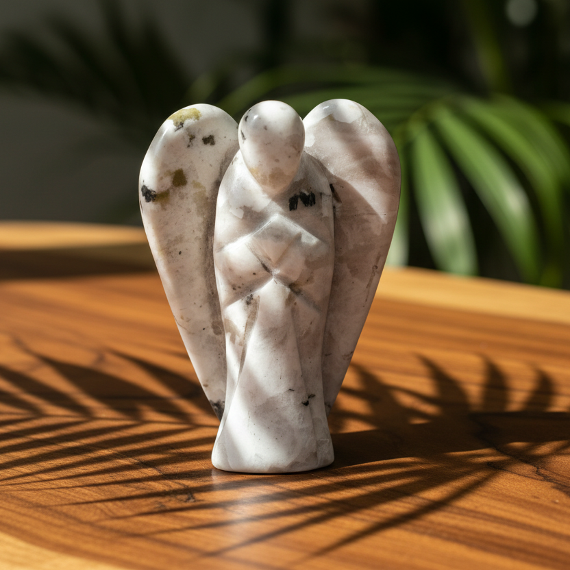 Ange Pierre de lune arc-en-ciel