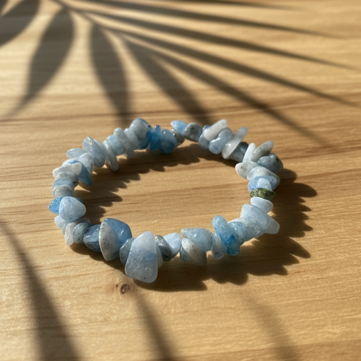 Bracelet baroque Clarté de l'esprit Aigue-marine