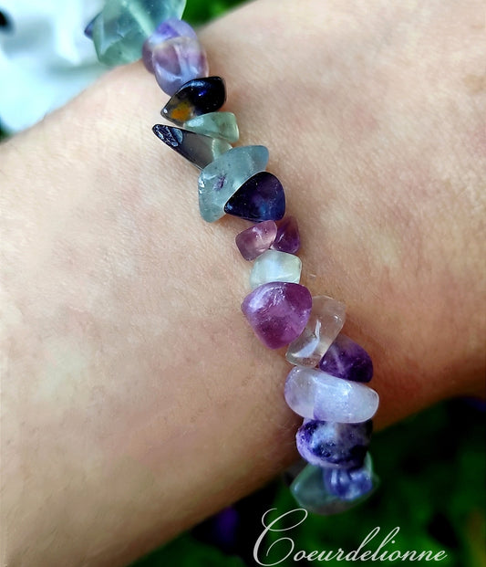 Bracelet baroque "Lucidité" Fluorite arc-en-ciel