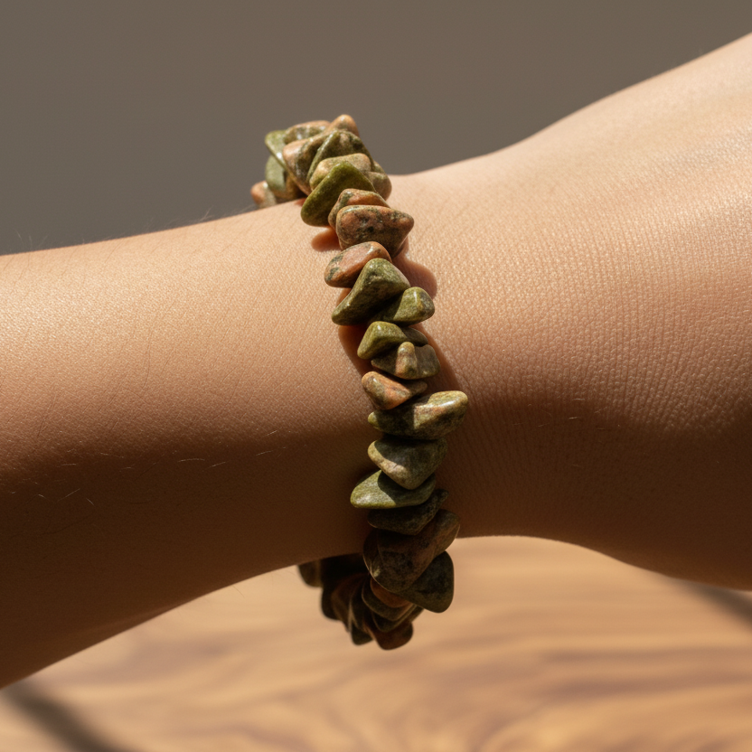 Bracelet baroque Libération Unakite