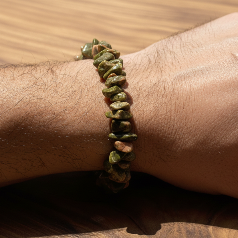 Bracelet baroque Libération Unakite