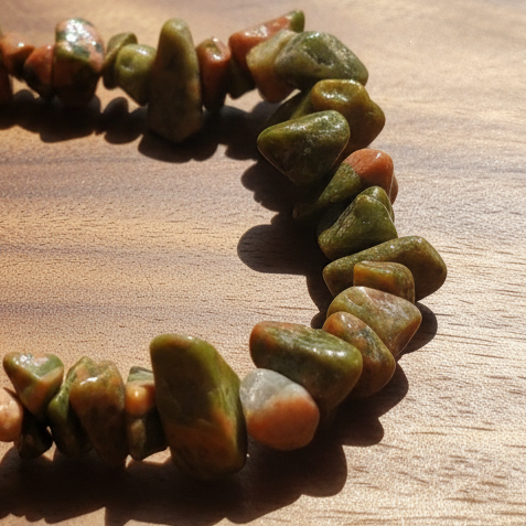 Bracelet baroque Libération Unakite