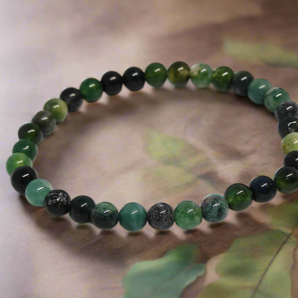 Duo Ancrage & Courage Agate Crazy lace et Agate mousse