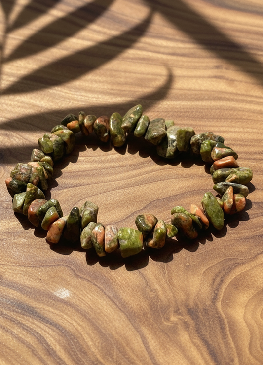 Bracelet baroque Libération Unakite