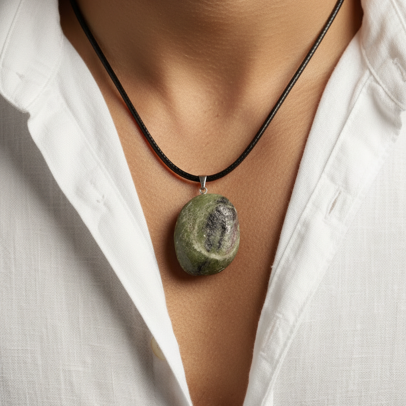Pendentif Élan de vie Rubis Zoïsite