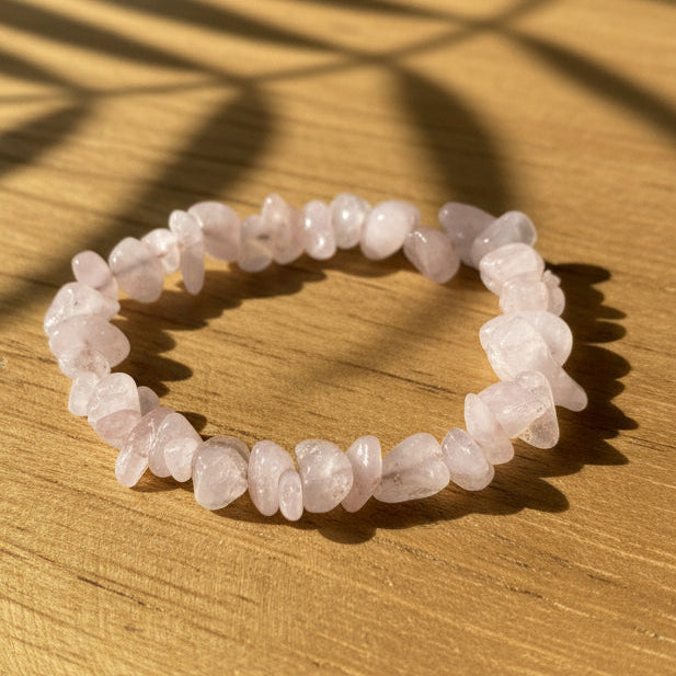 Bracelet baroque Amour Quartz rose