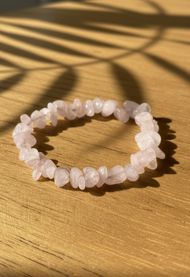 Bracelet baroque Amour Quartz rose