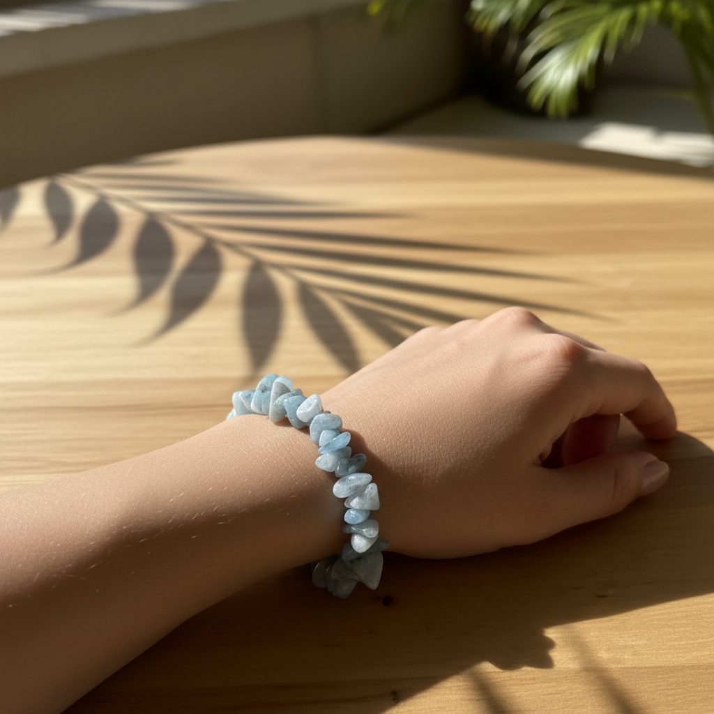 Bracelet baroque Clarté de l'esprit Aigue-marine