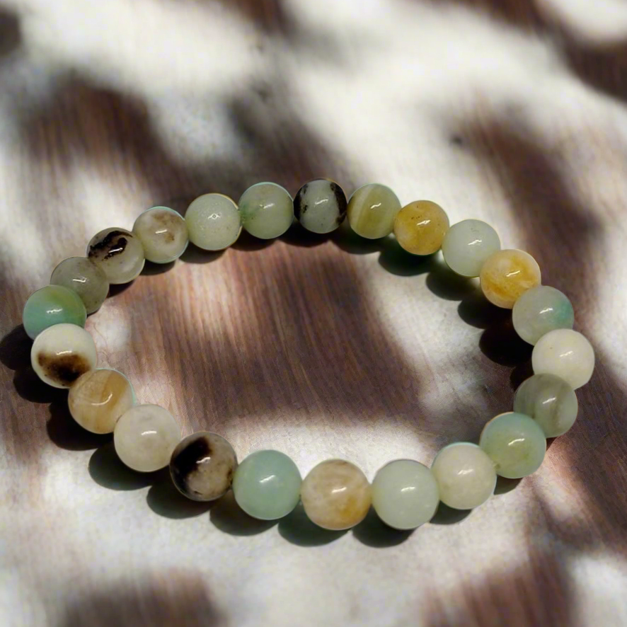 Duo Chance & Joie de vivre Amazonite du Brésil multicolore et Aventurine verte