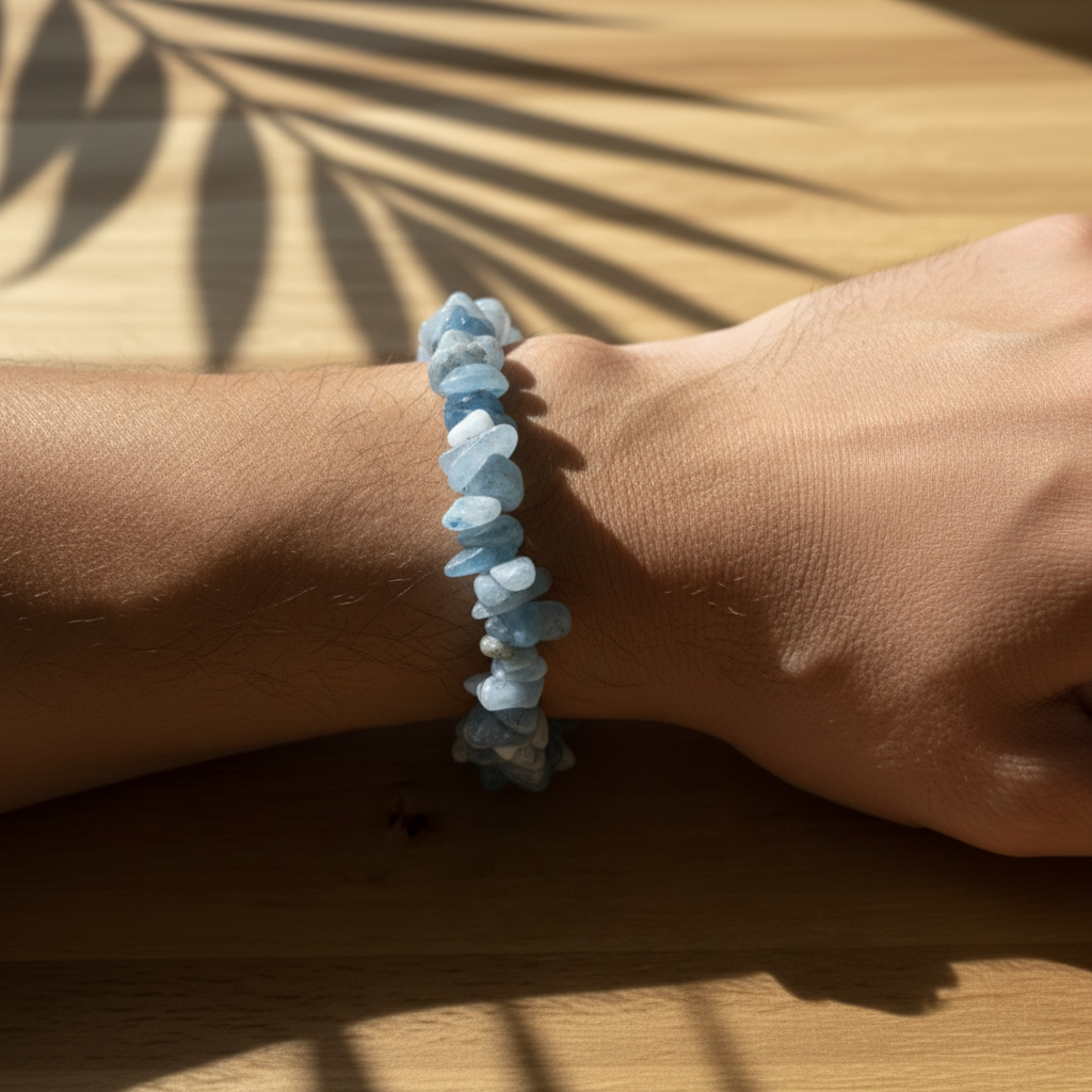 Bracelet baroque Clarté de l'esprit Aigue-marine