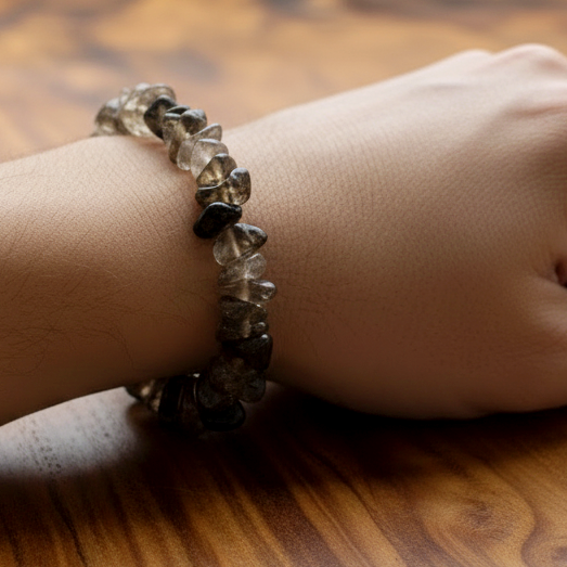 Bracelet baroque Clarté Profonde Quartz Fumé