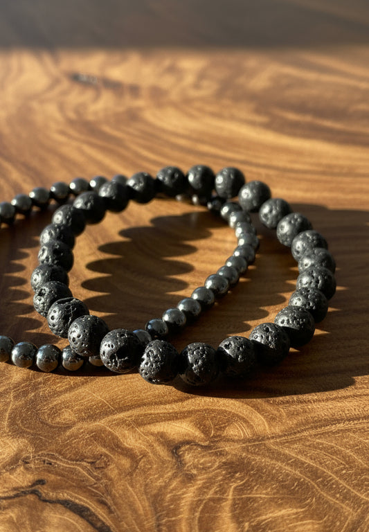 Duo Puissance Indomptable & Energie Pierre de lave et Hématite